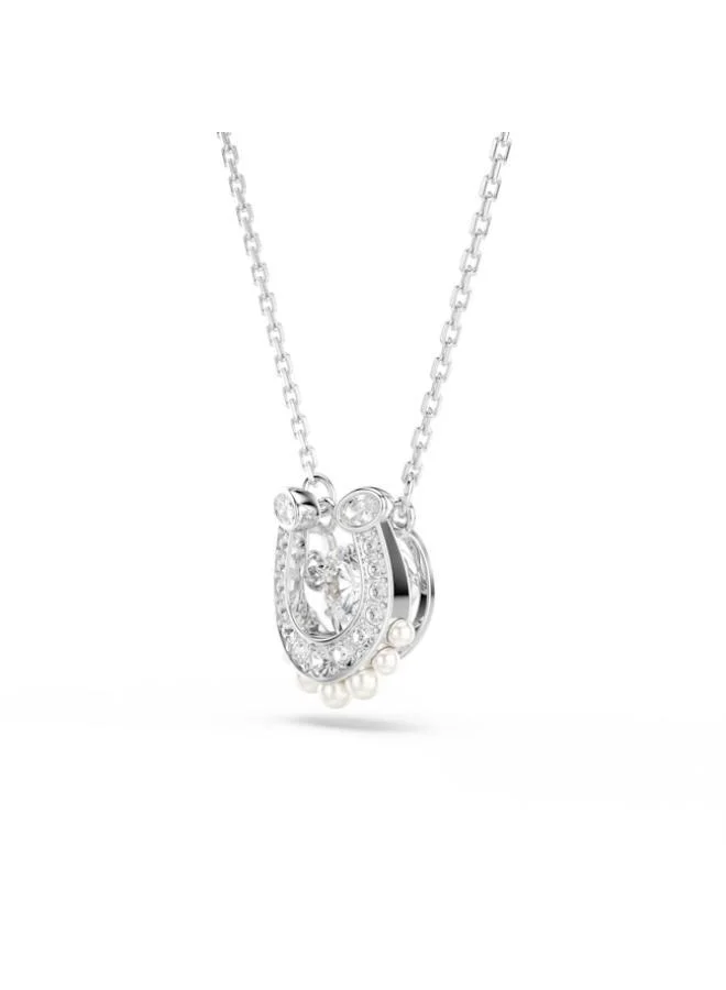 Swarovski  Symbolica White Crystal Rhodium Plated Stud Pendant Necklace for Women | Best Price UAE